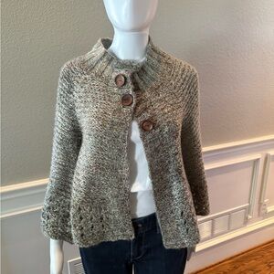 The Impeccable Pig Marled Taupe Button-Front Knit Cardigan